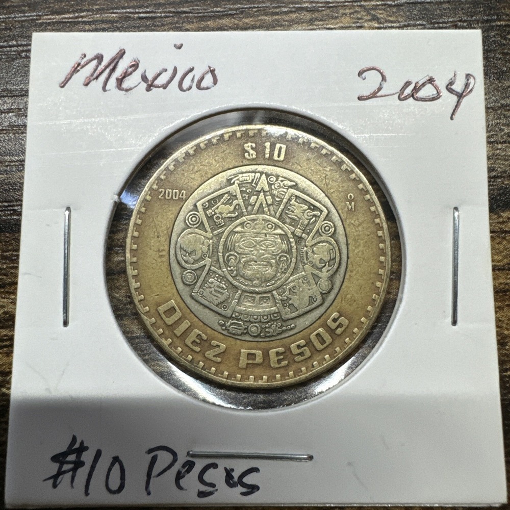 2004 Mexico $10 Pesos Coin - KM 616 Bimetallic 🇲🇽